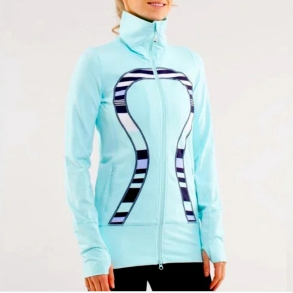 Lululemon Athletica In Stride Jacket Size 6 Heathered Aquamarine - Picture 3 of 6